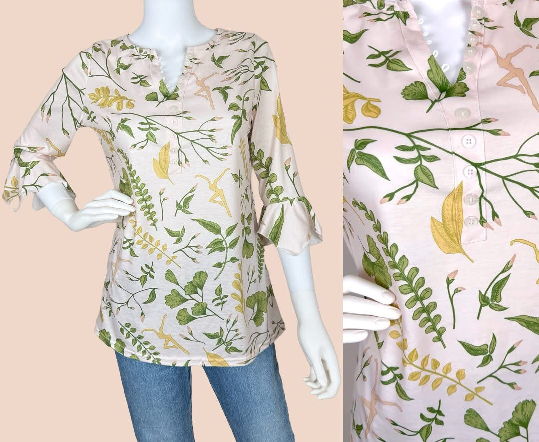 Ruffle Sleeve Button Up