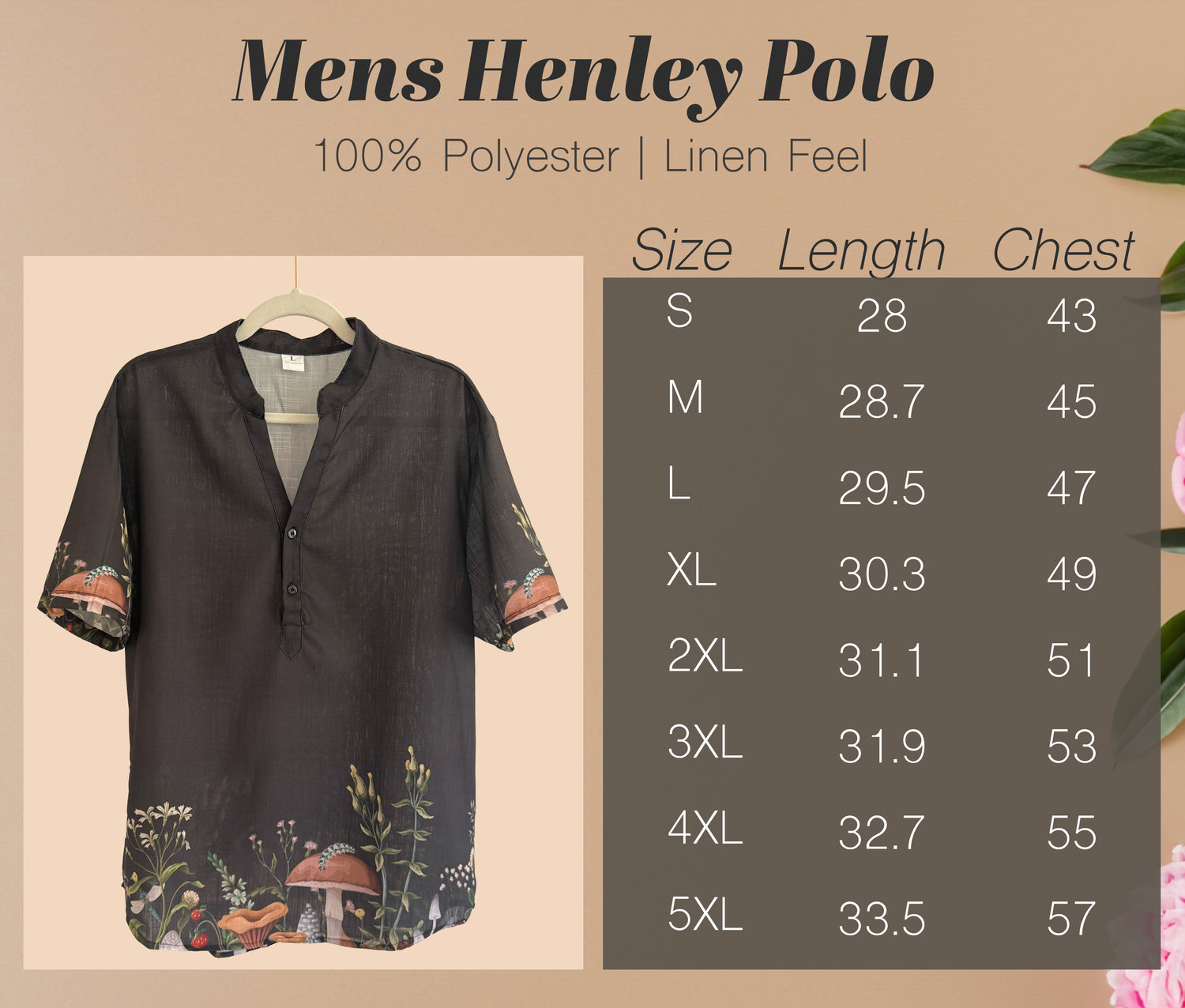 Mens Henley Polo