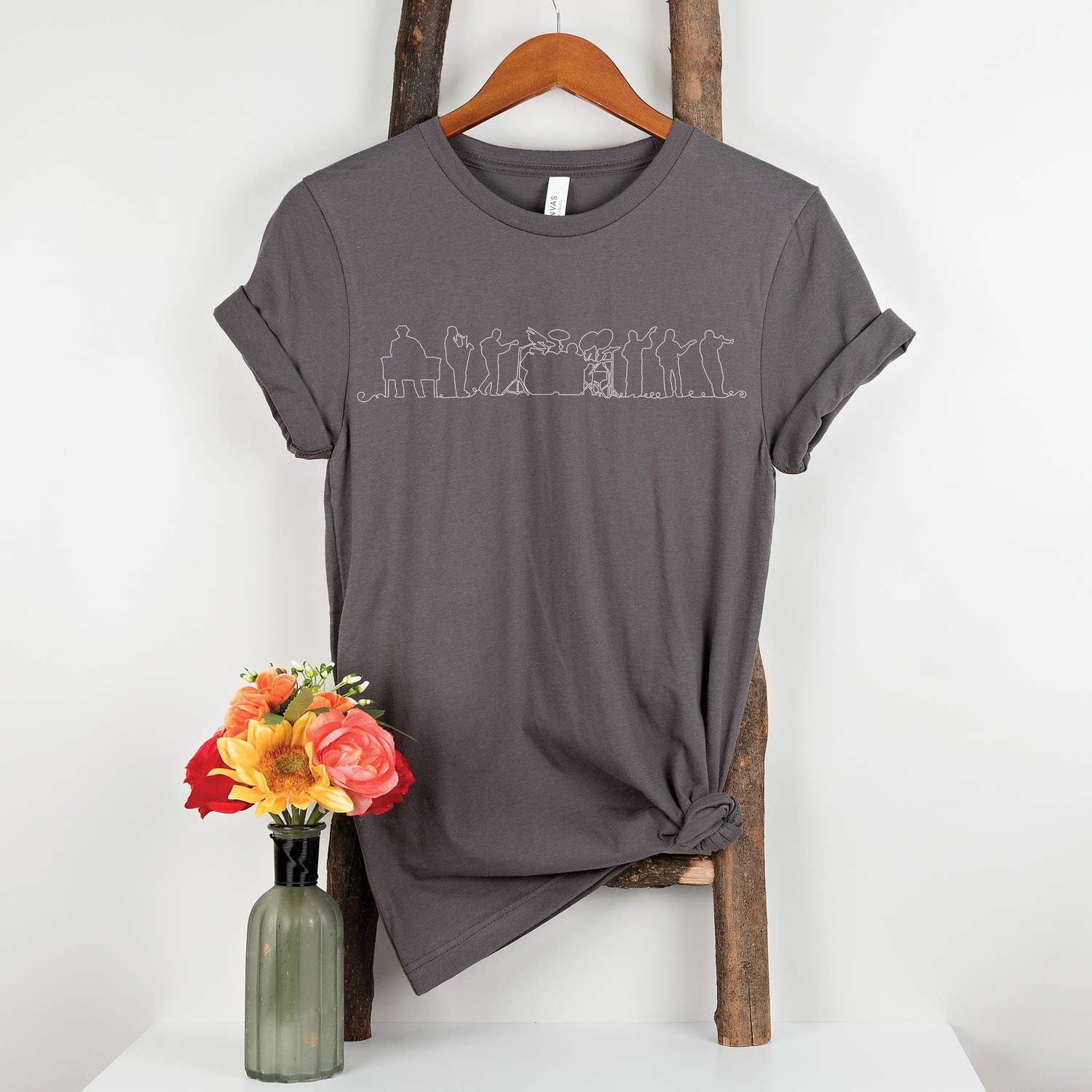 Unisex Band Line Drawing T-Shirt