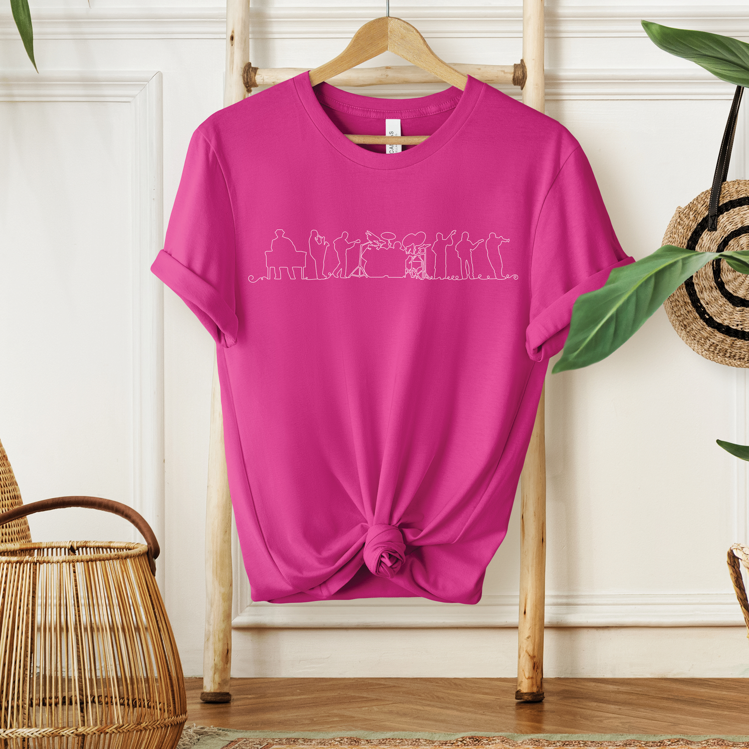 Unisex Band Line Drawing T-Shirt