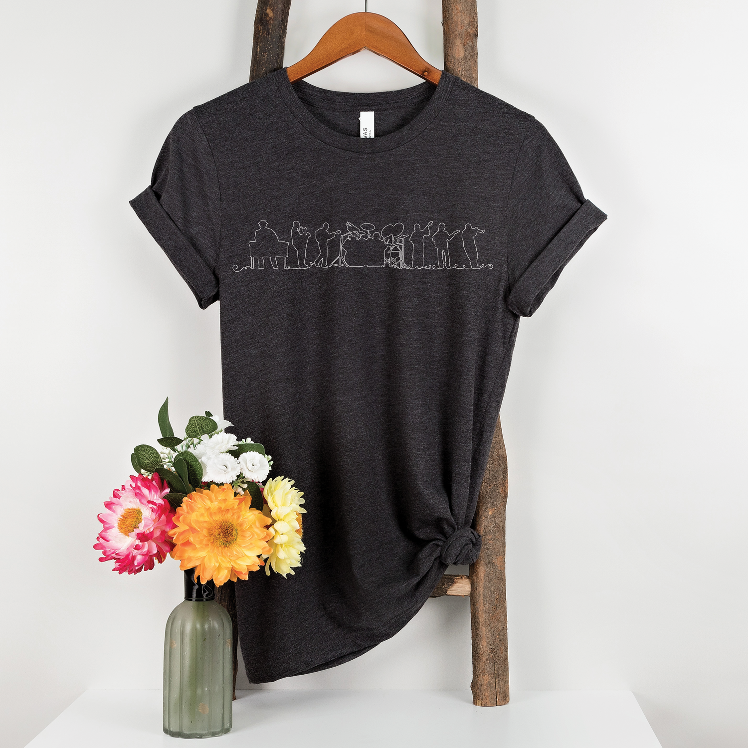 Unisex Band Line Drawing T-Shirt