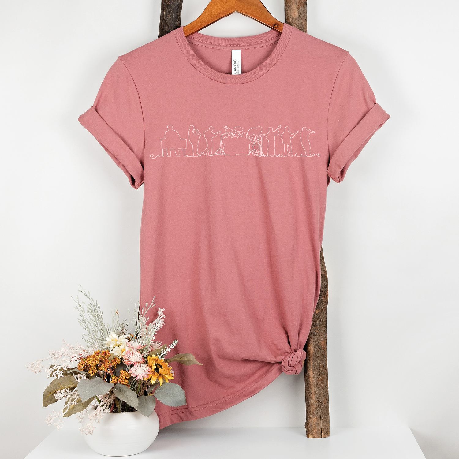 Unisex Band Line Drawing T-Shirt