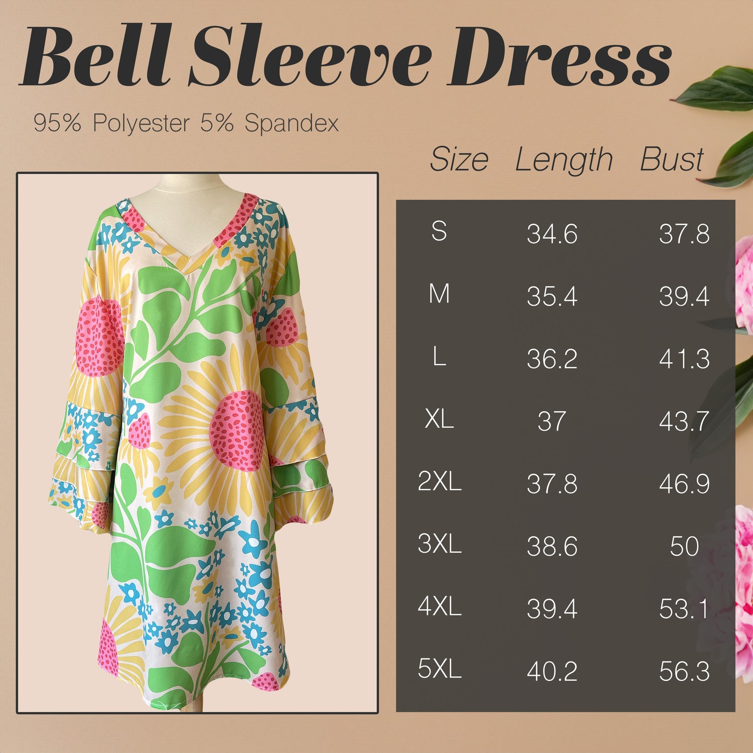 Bell Sleeve Tunic Dress