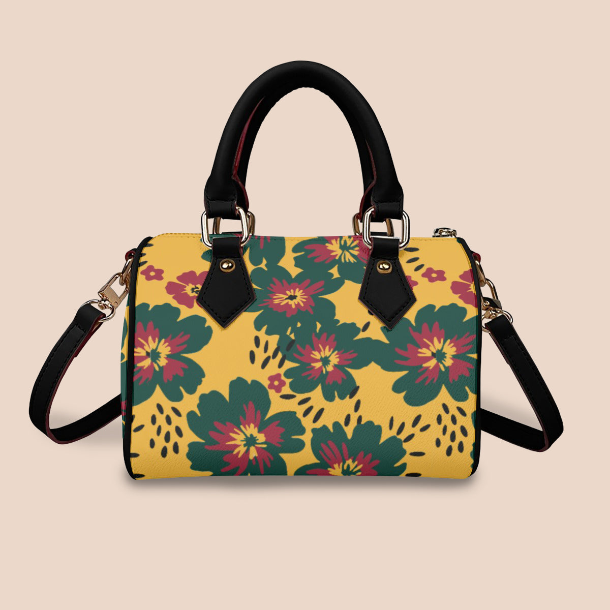 Leather Barrel Handbag