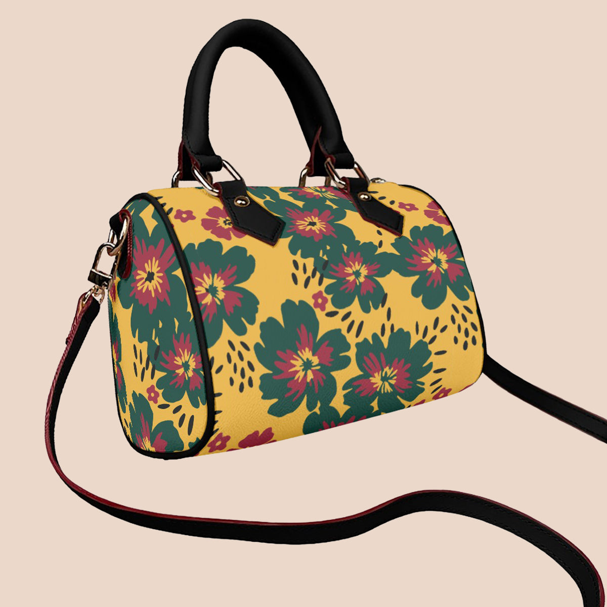 Leather Barrel Handbag