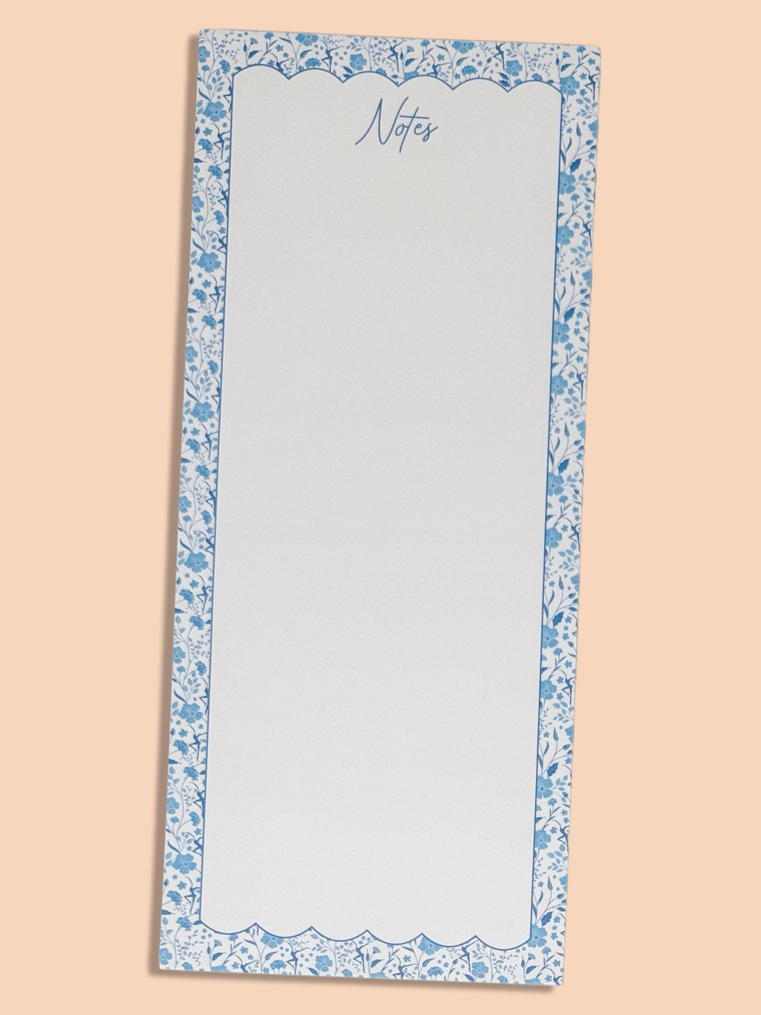 Blue Floral List Notepad