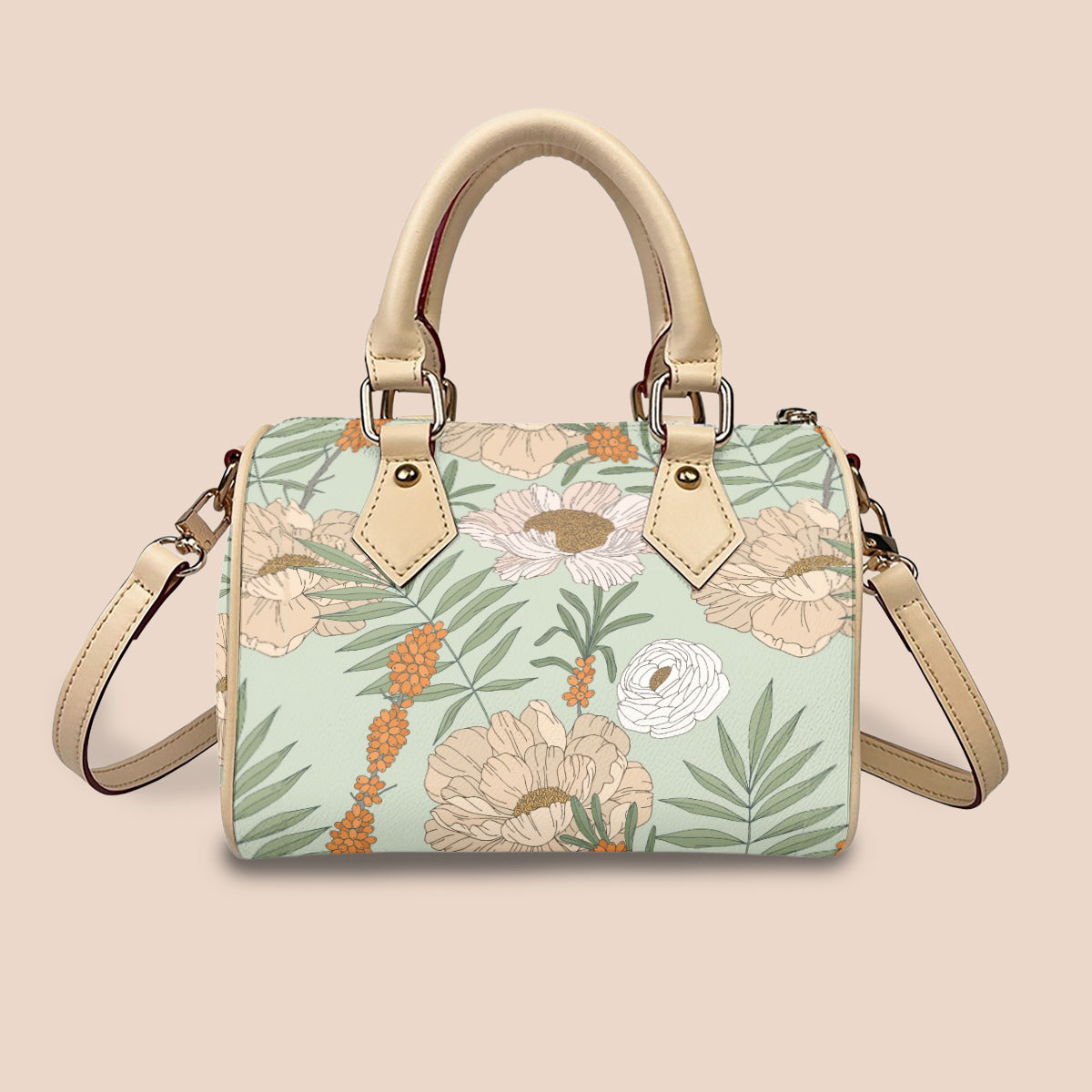 Leather Barrel Handbag