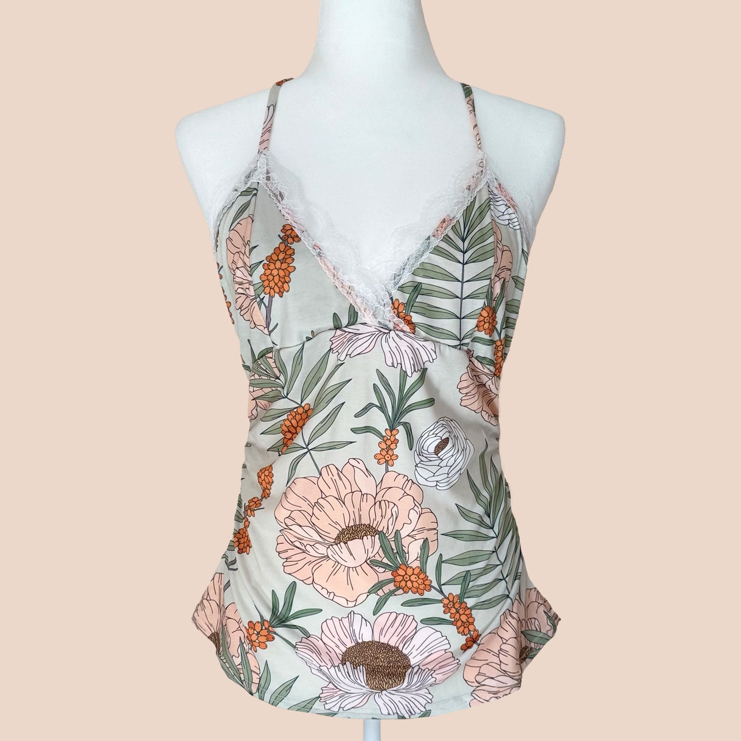 Lace Trim Halter Top