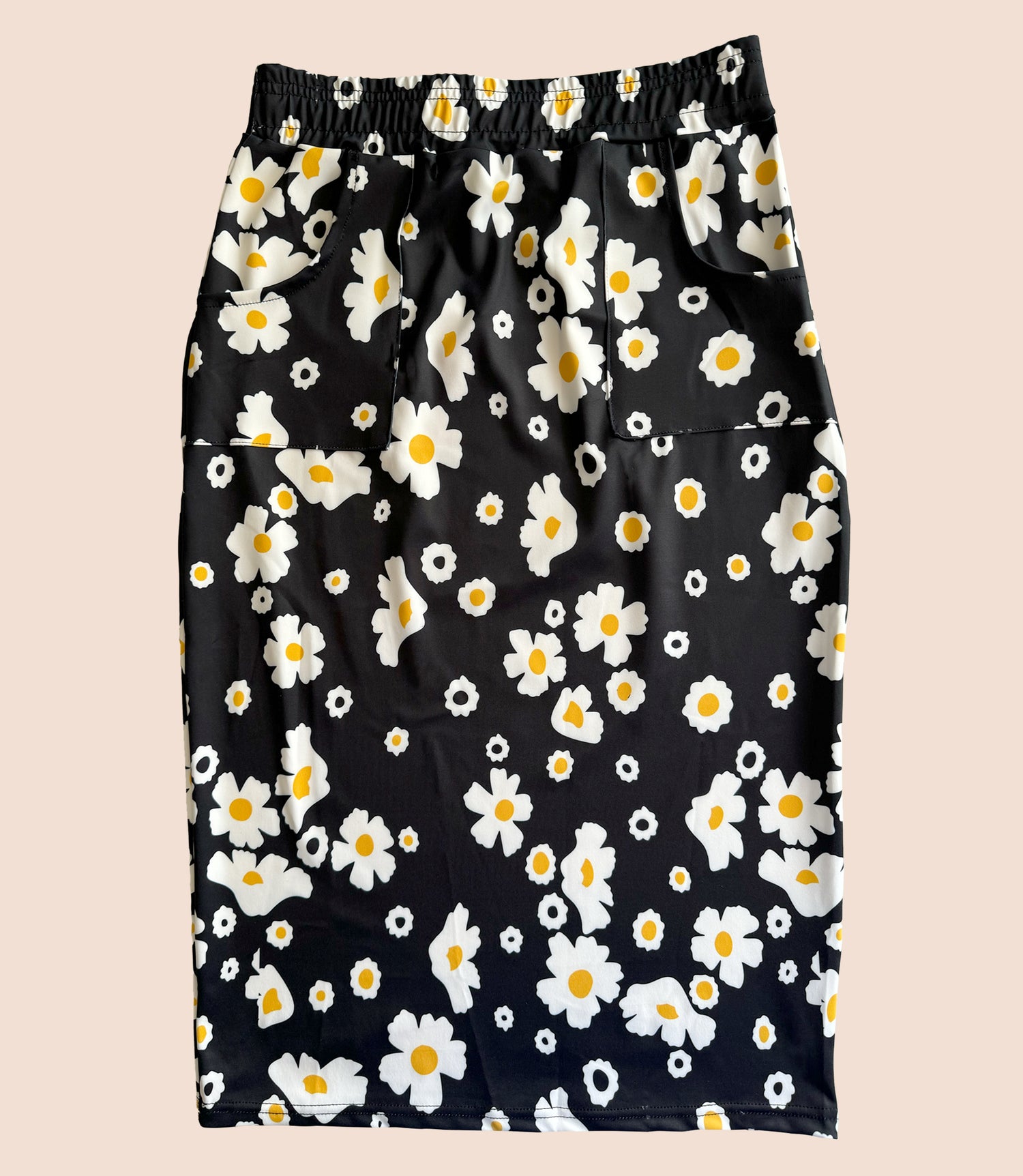 Stretchy Pencil Skirt with Pockets
