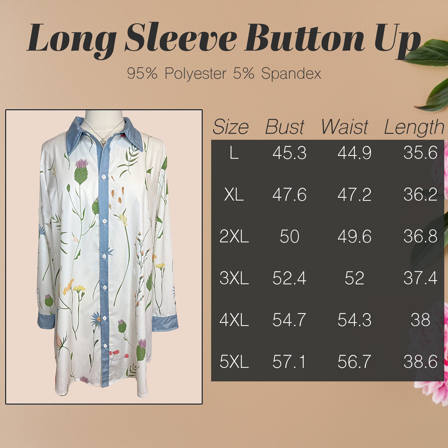 Curvy Long Sleeve Button Up