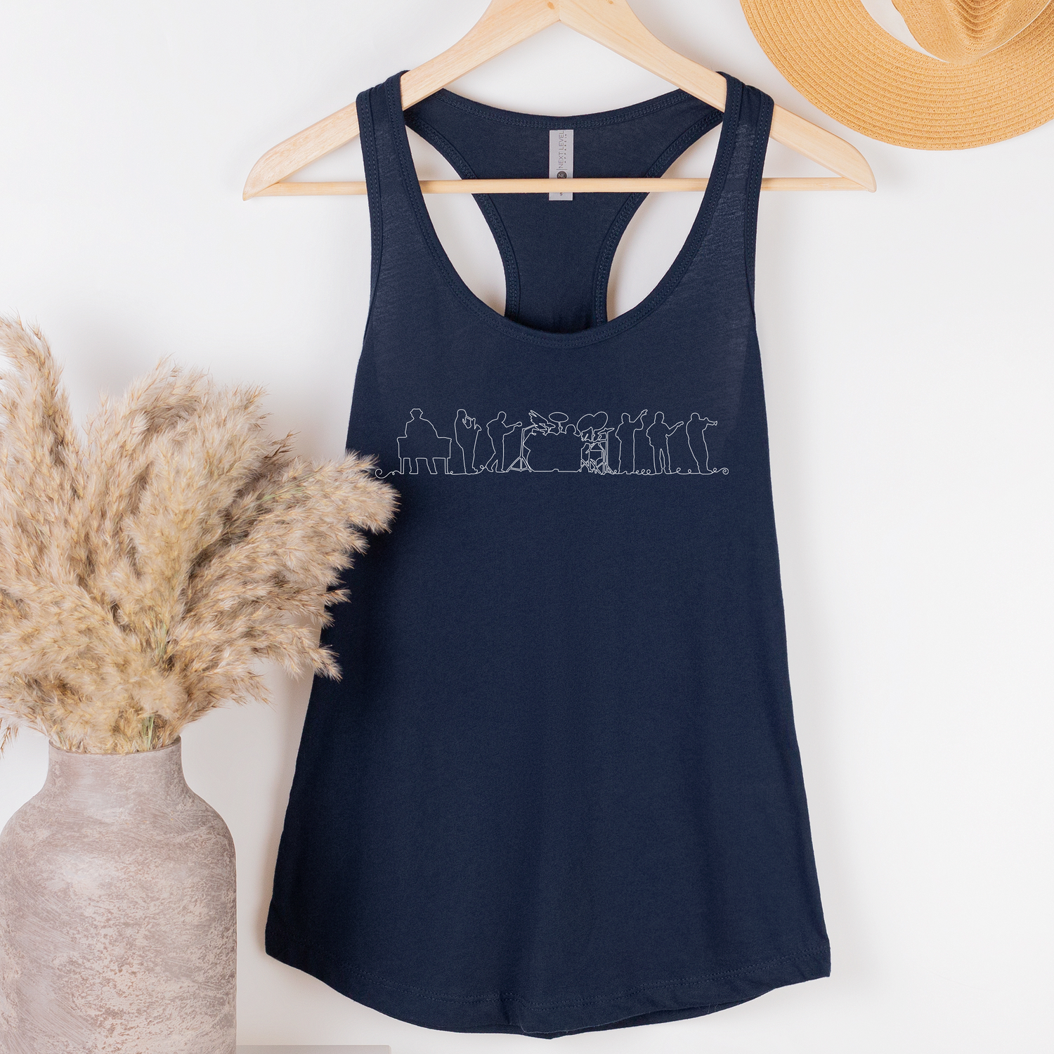 Band Line Drawing Next Level Racerback