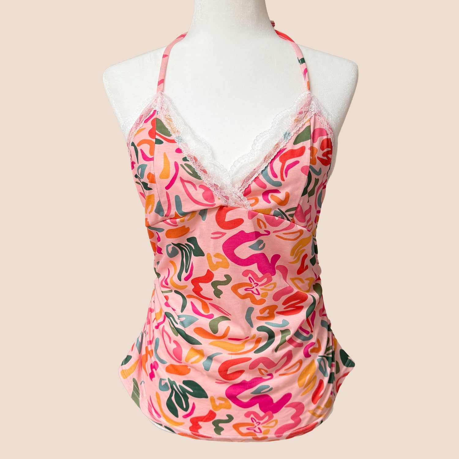 Lace Trim Halter Top