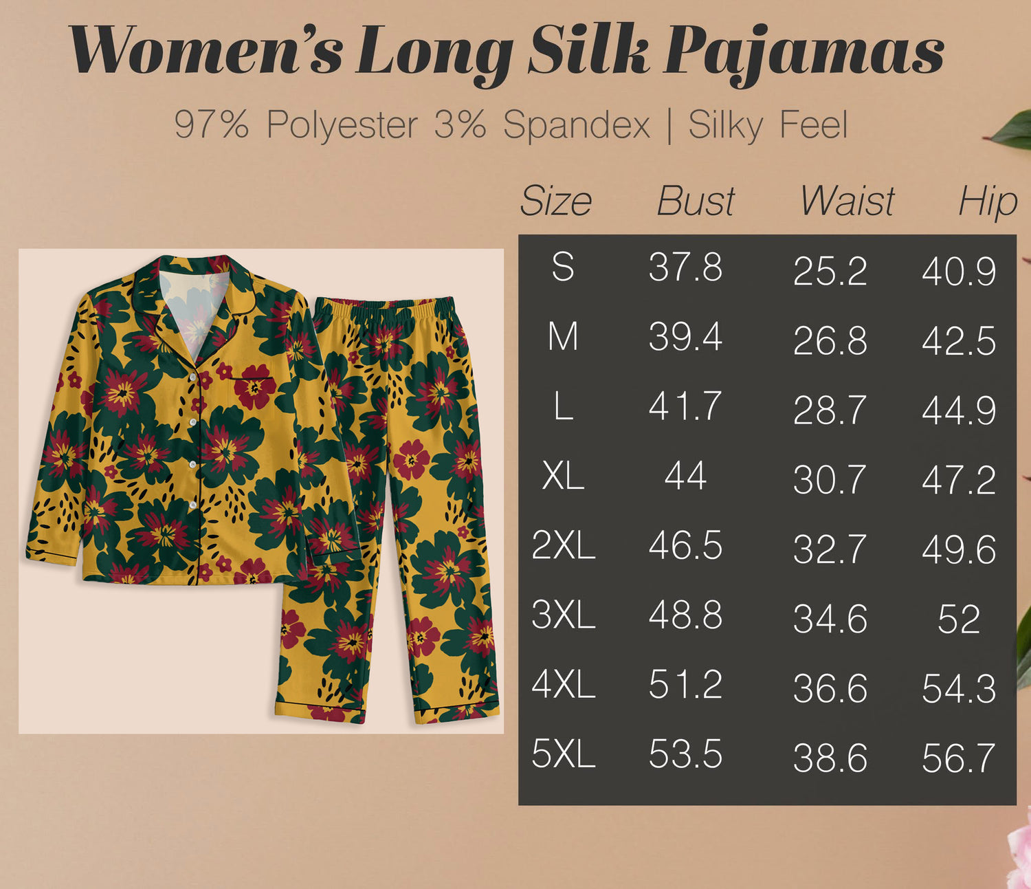 Women's Long Silk Pajamas