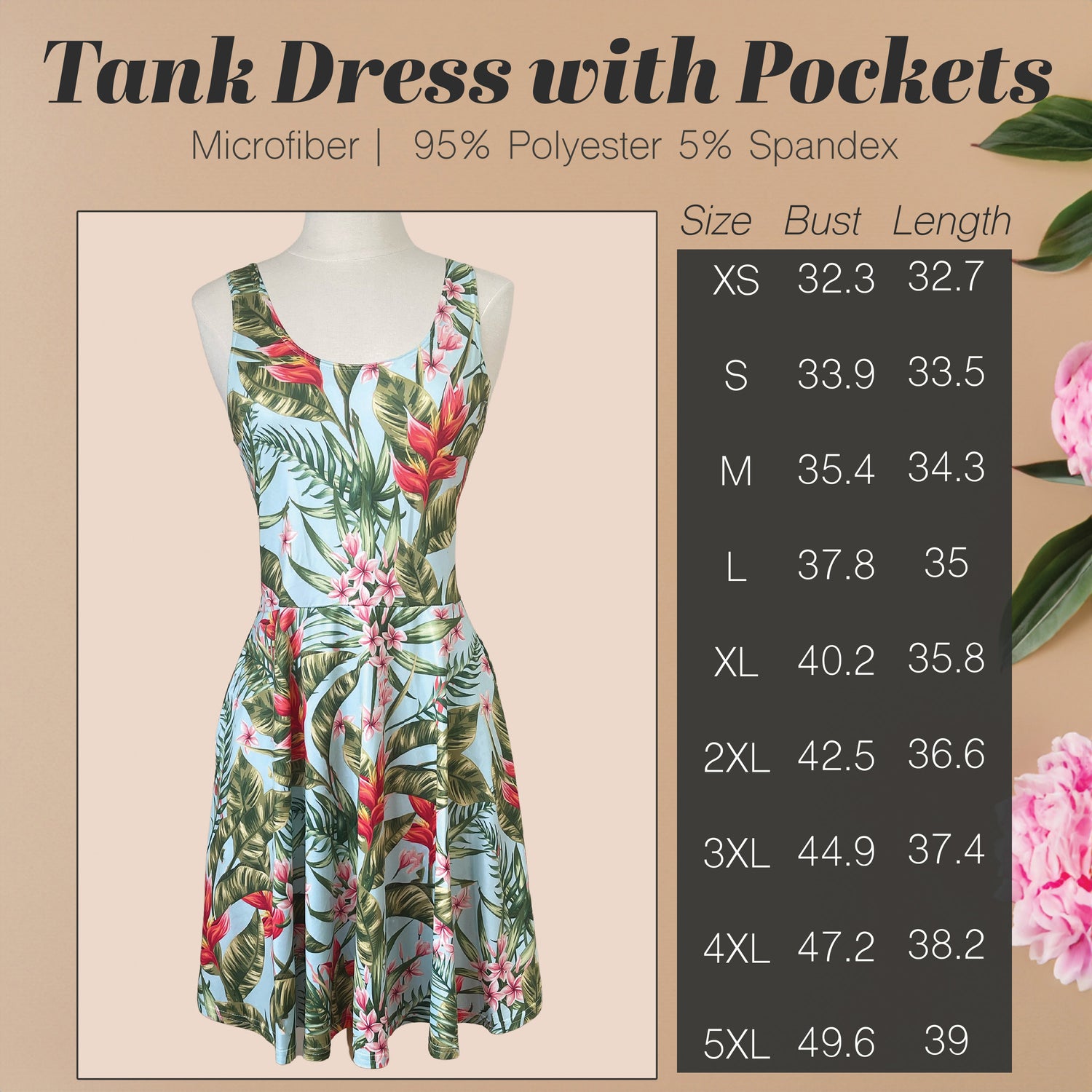 Stretchy Tank Dress with Pockets