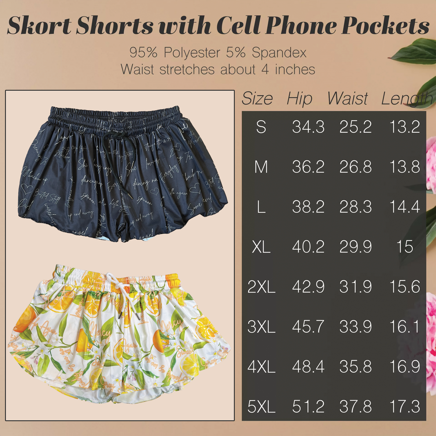 Skort Shorts with Pockets