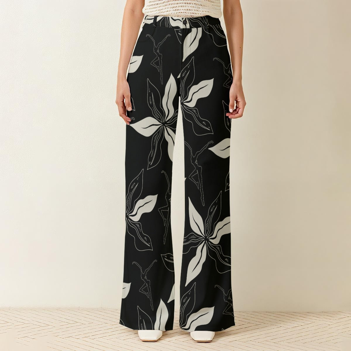 Wide-Leg Tailored Trousers