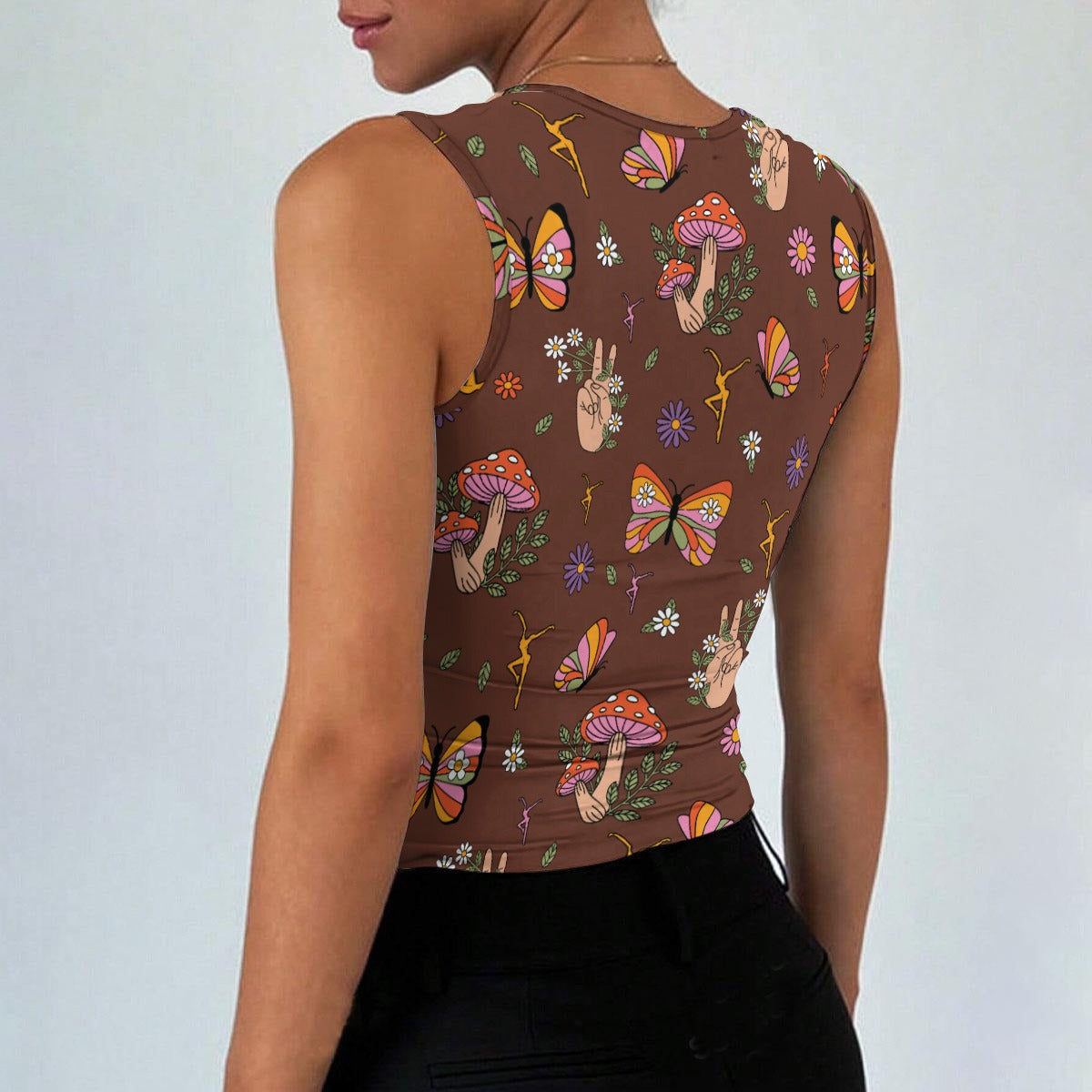 Square Neck Cropped Tank Top