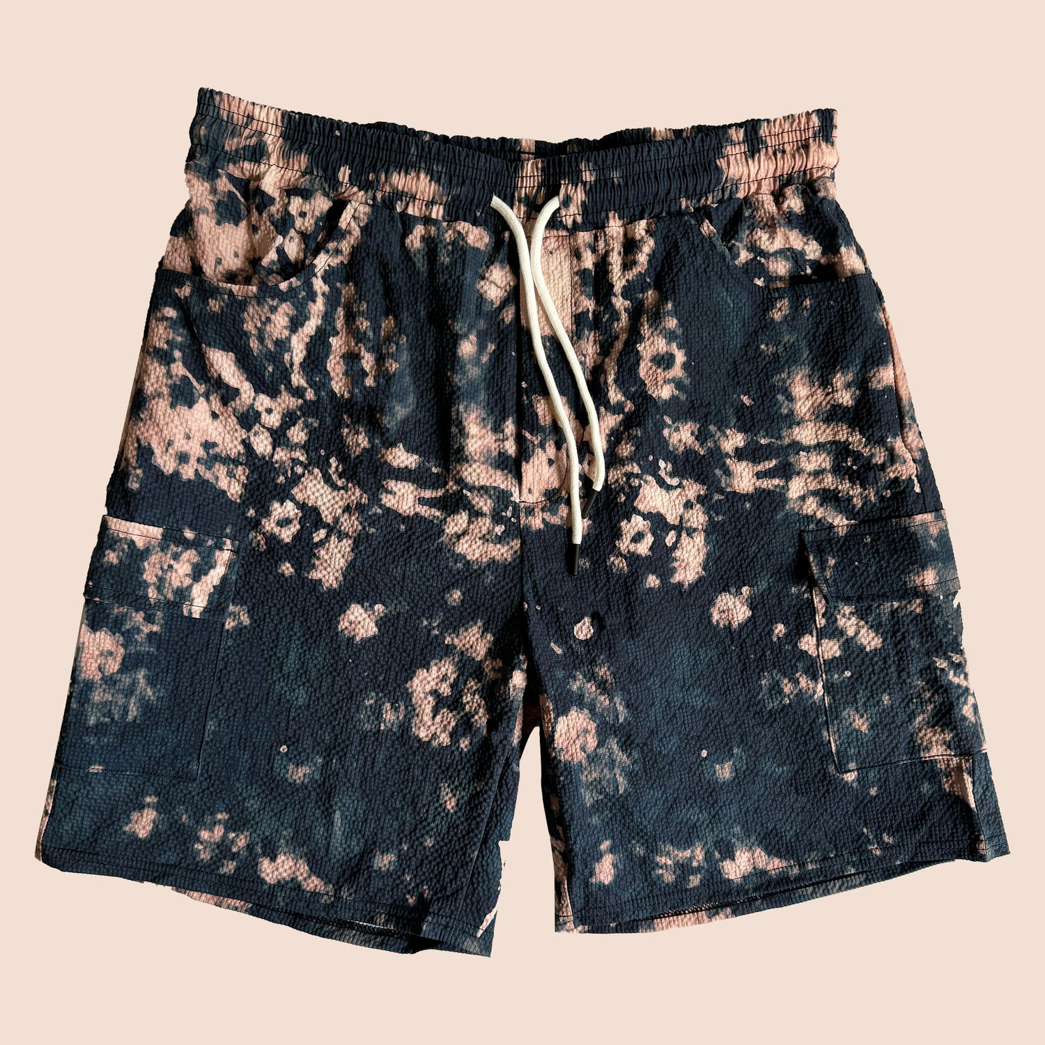 Mens Textured Cargo Shorts