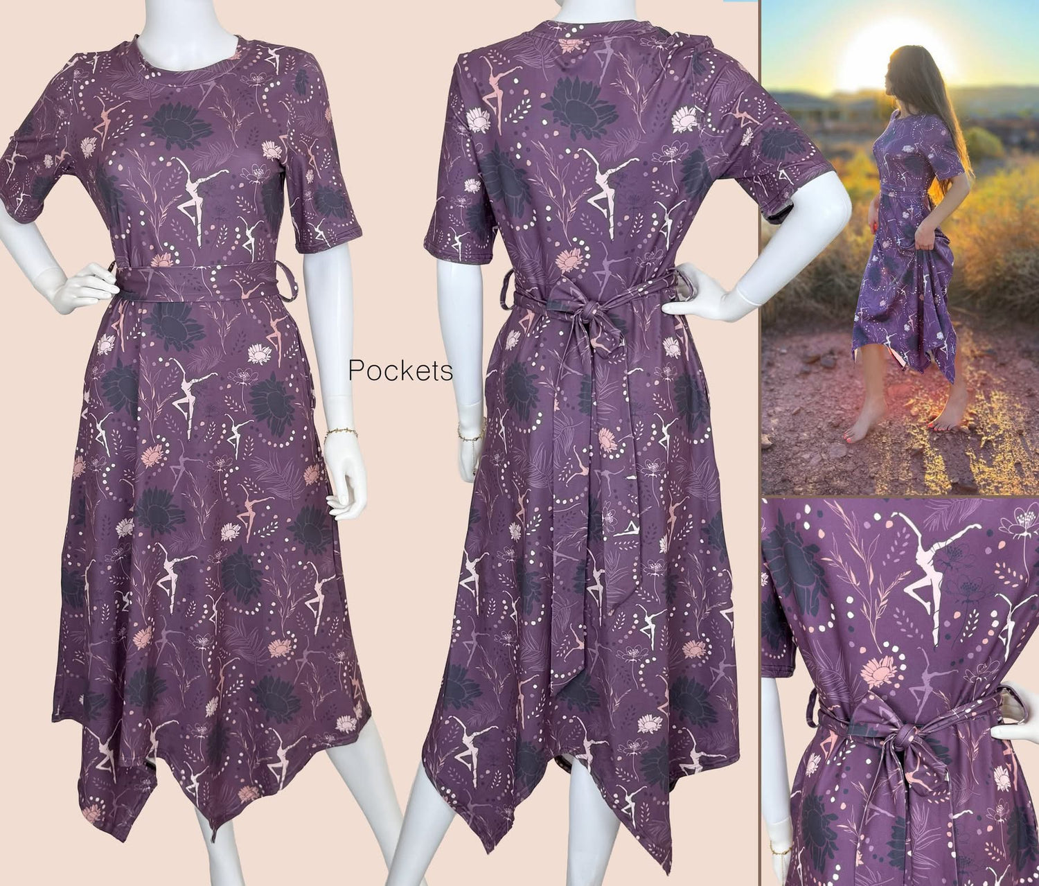 Handkerchief-Hem Midi Dress