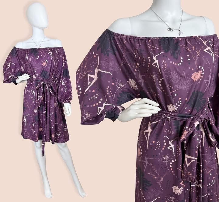 Off-Shoulder Belted Dress