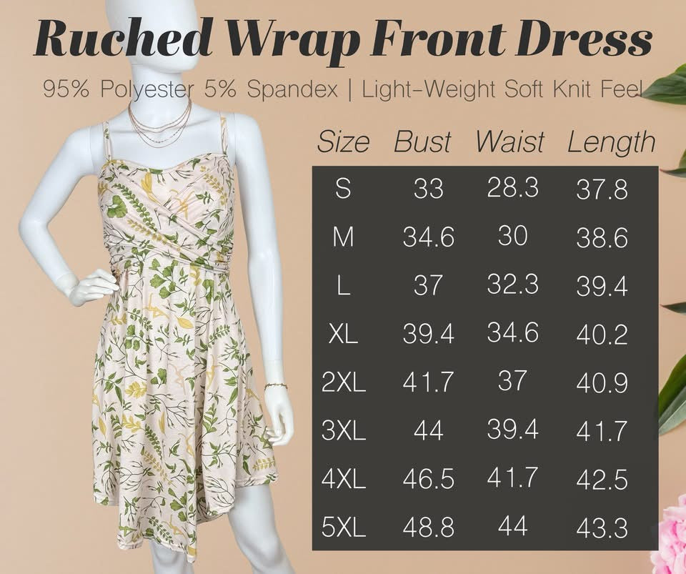 Ruched Wrap Front Dress
