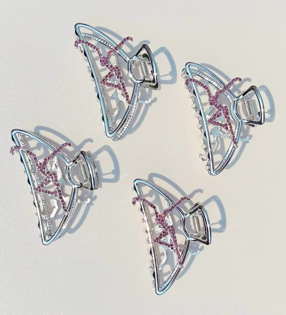 Purple Rhinestone Claw Clip