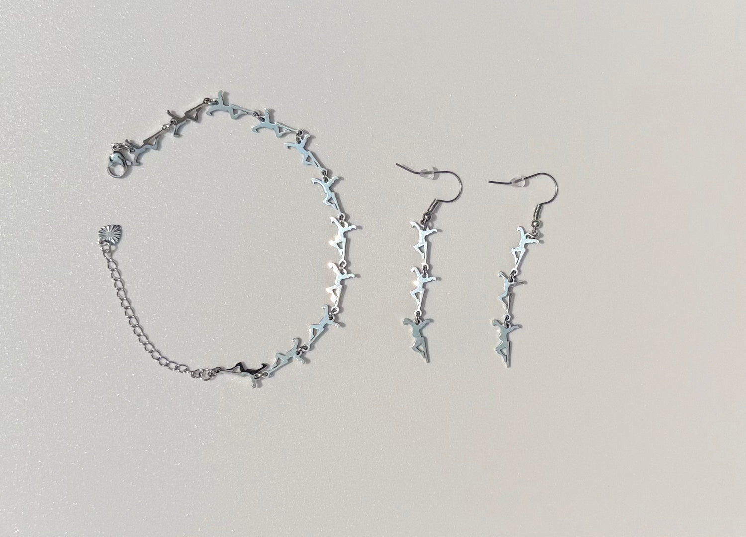 Silver Charm Link Earrings