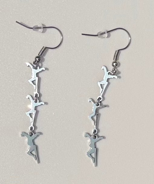 Silver Charm Link Earrings
