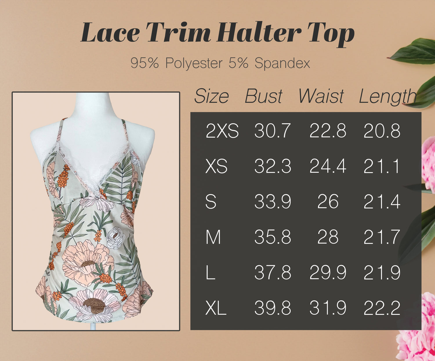 Lace Trim Halter Top