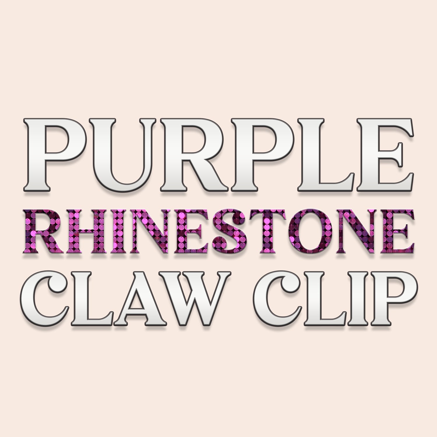 Purple Rhinestone Claw Clip