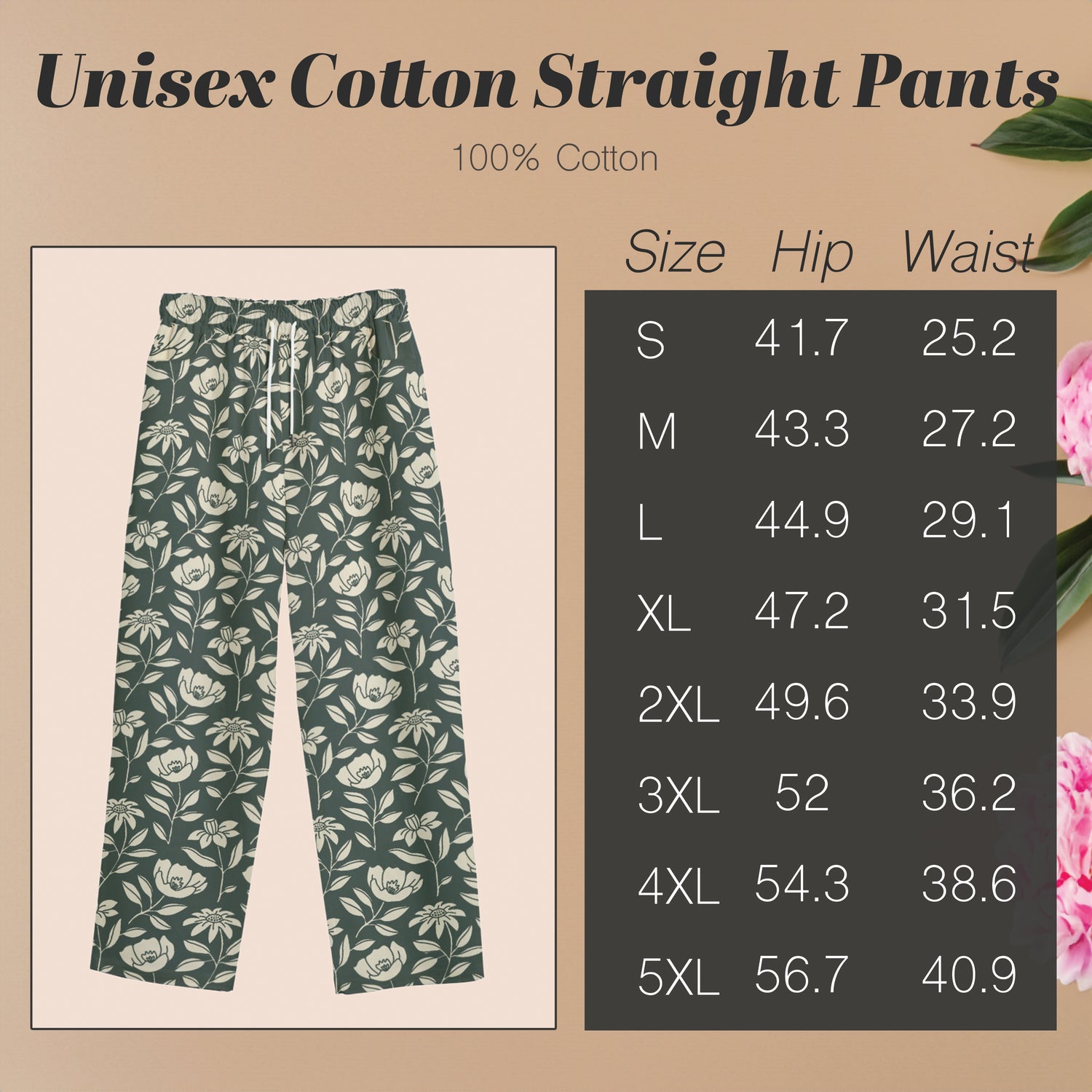 Unisex Cotton Straight Pants