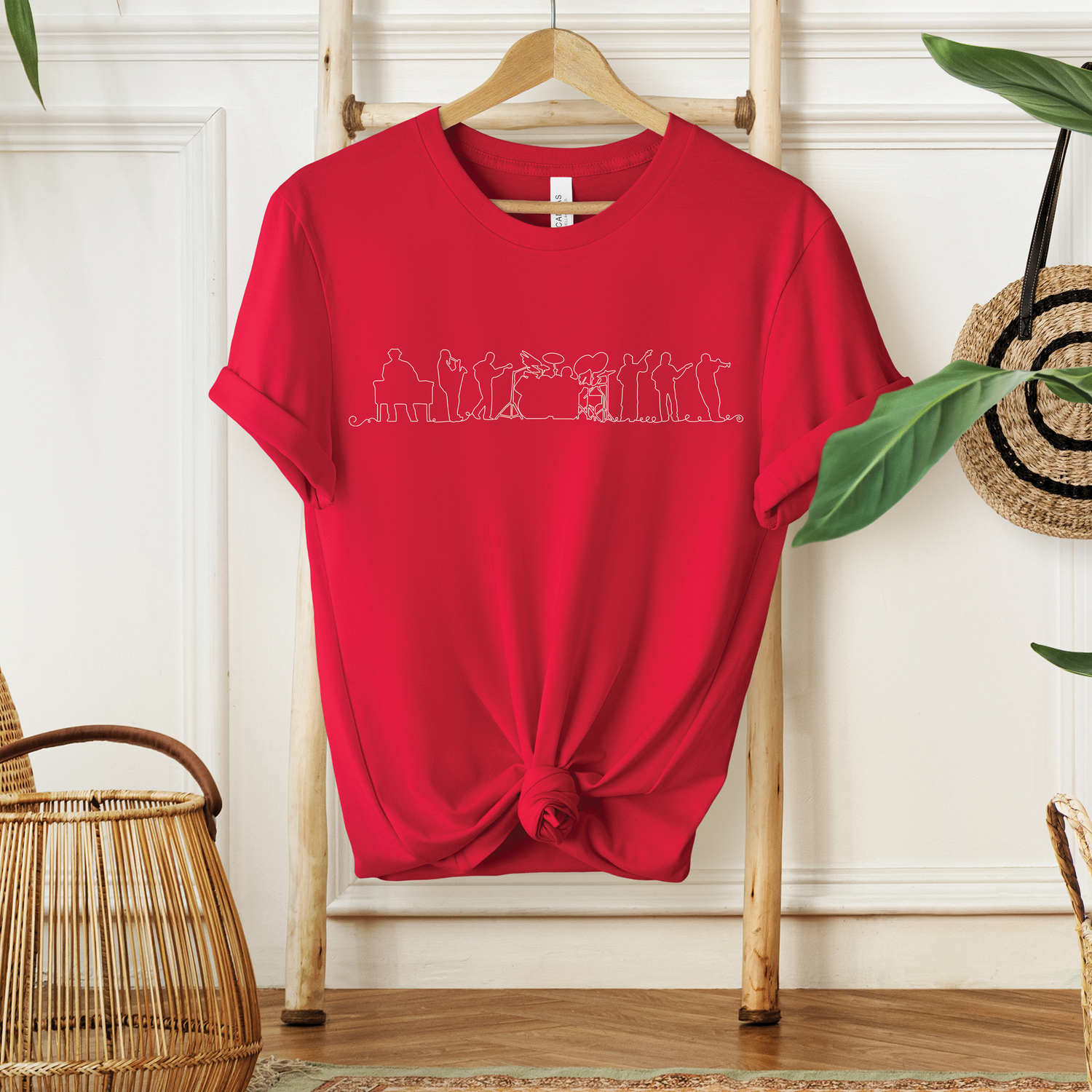 Unisex Band Line Drawing T-Shirt