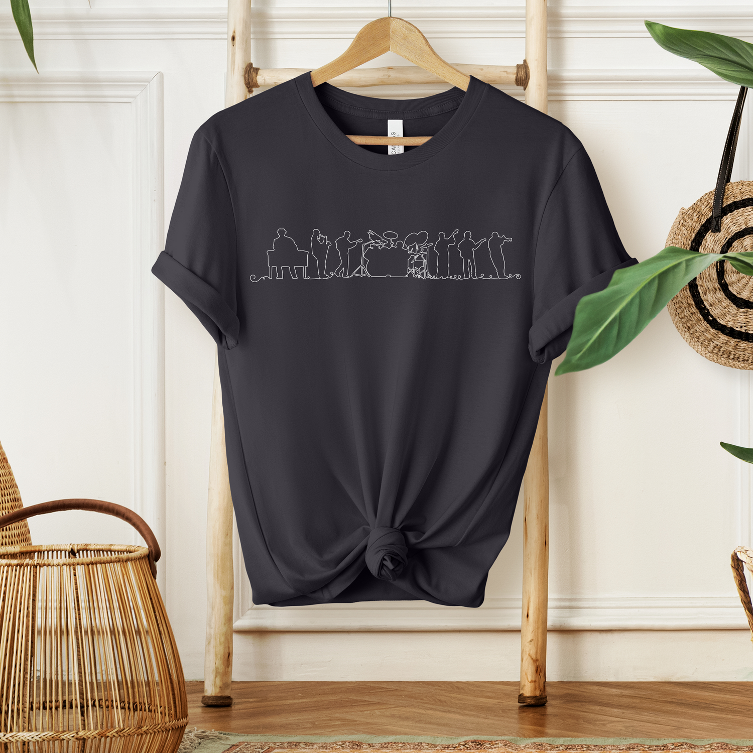 Unisex Band Line Drawing T-Shirt
