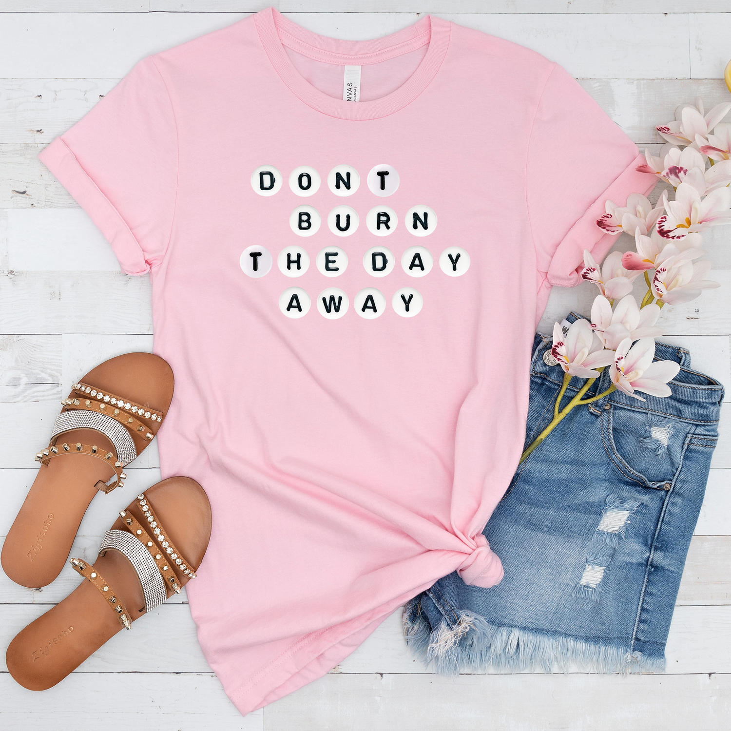Unisex Letter Beads Pig Tee
