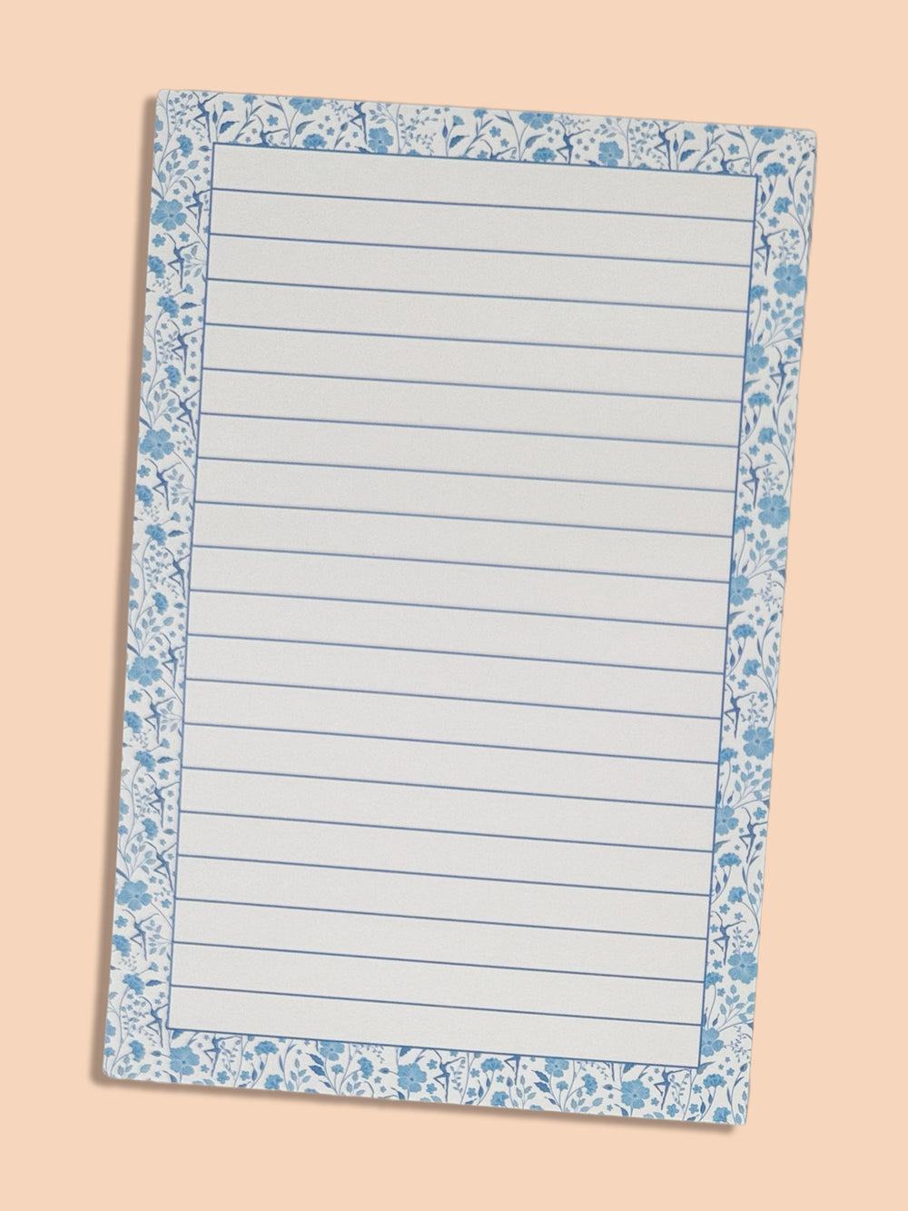 Blue Floral Lined Notepad