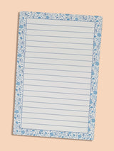 Blue Floral Lined Notepad