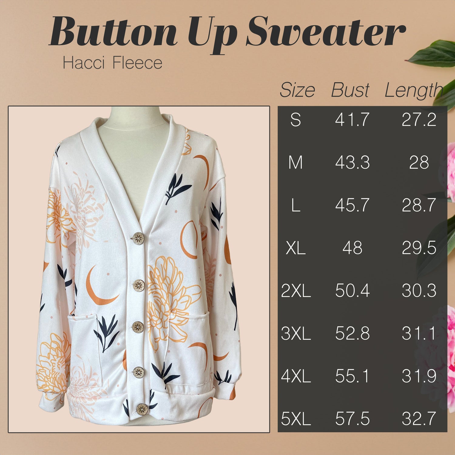 Unisex Button Sweater