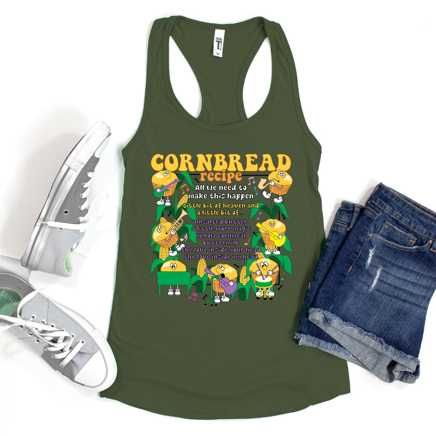Cornbread Recipe Fitted Racerback