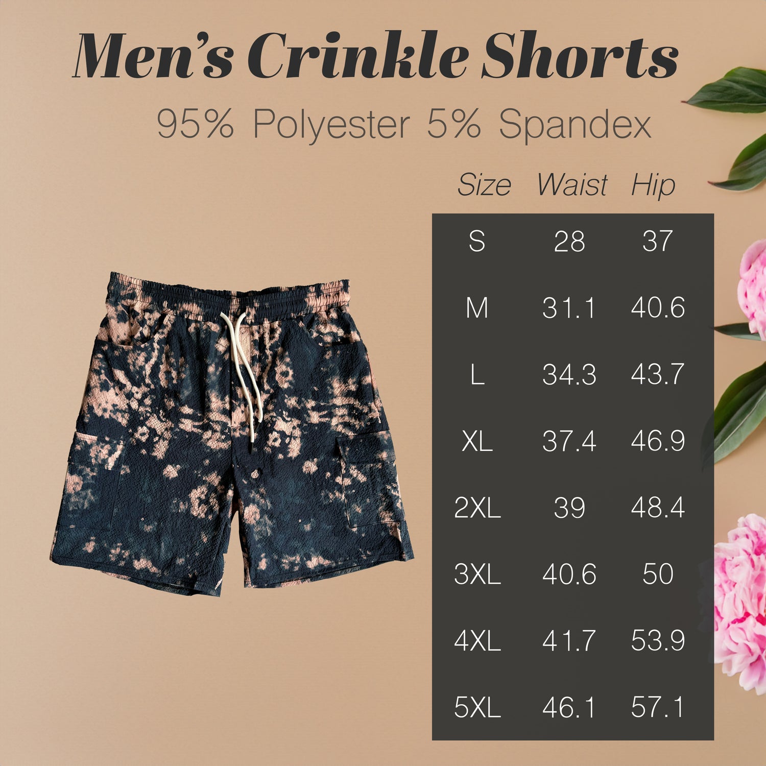 Mens Textured Cargo Shorts