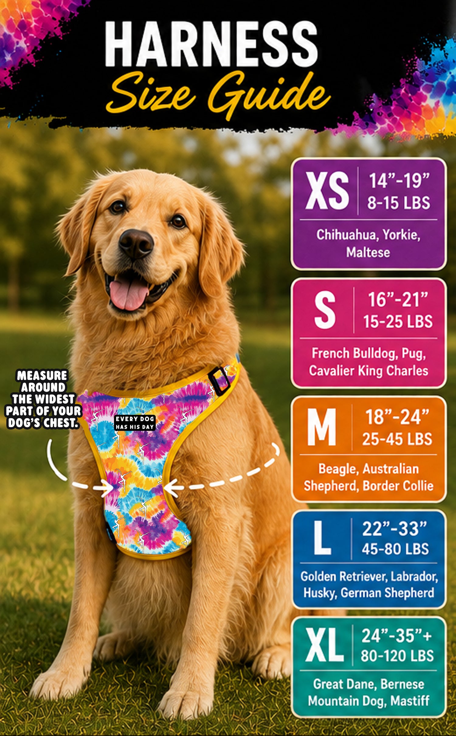 Tie-Dye Dog Harness Pre-Order