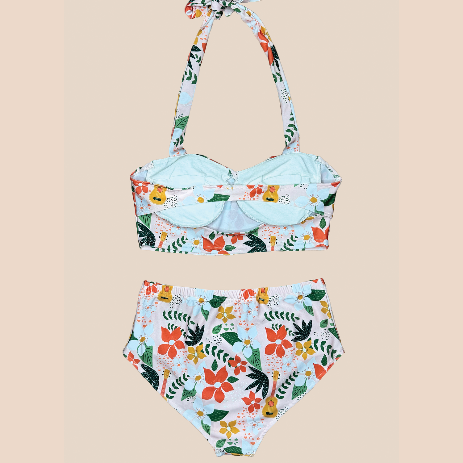 High Waisted Padded Halter Swimsuit