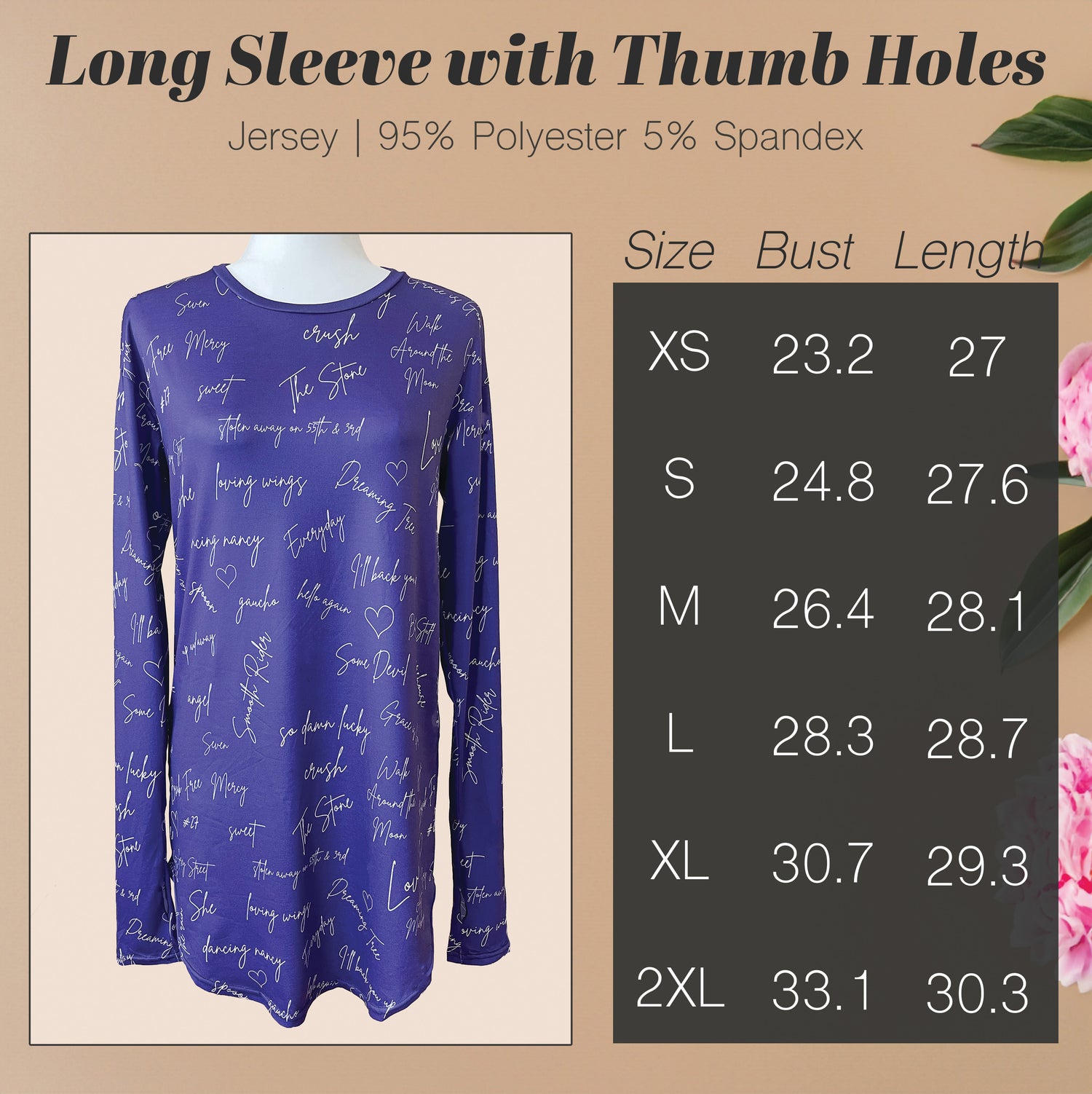 Unisex Long Sleeve with Thumb Holes