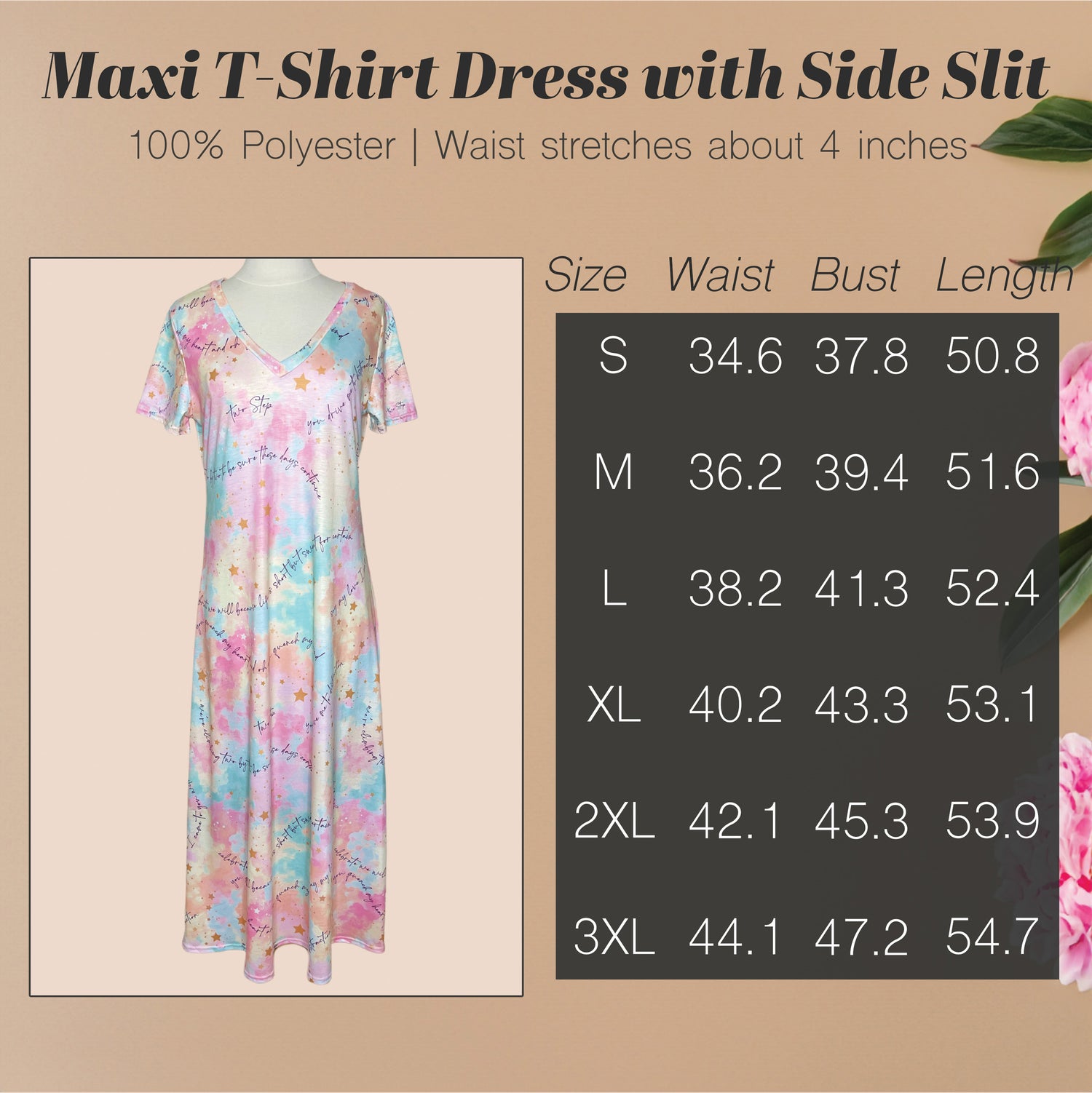 Maxi T-Shirt Dress with Side Slit