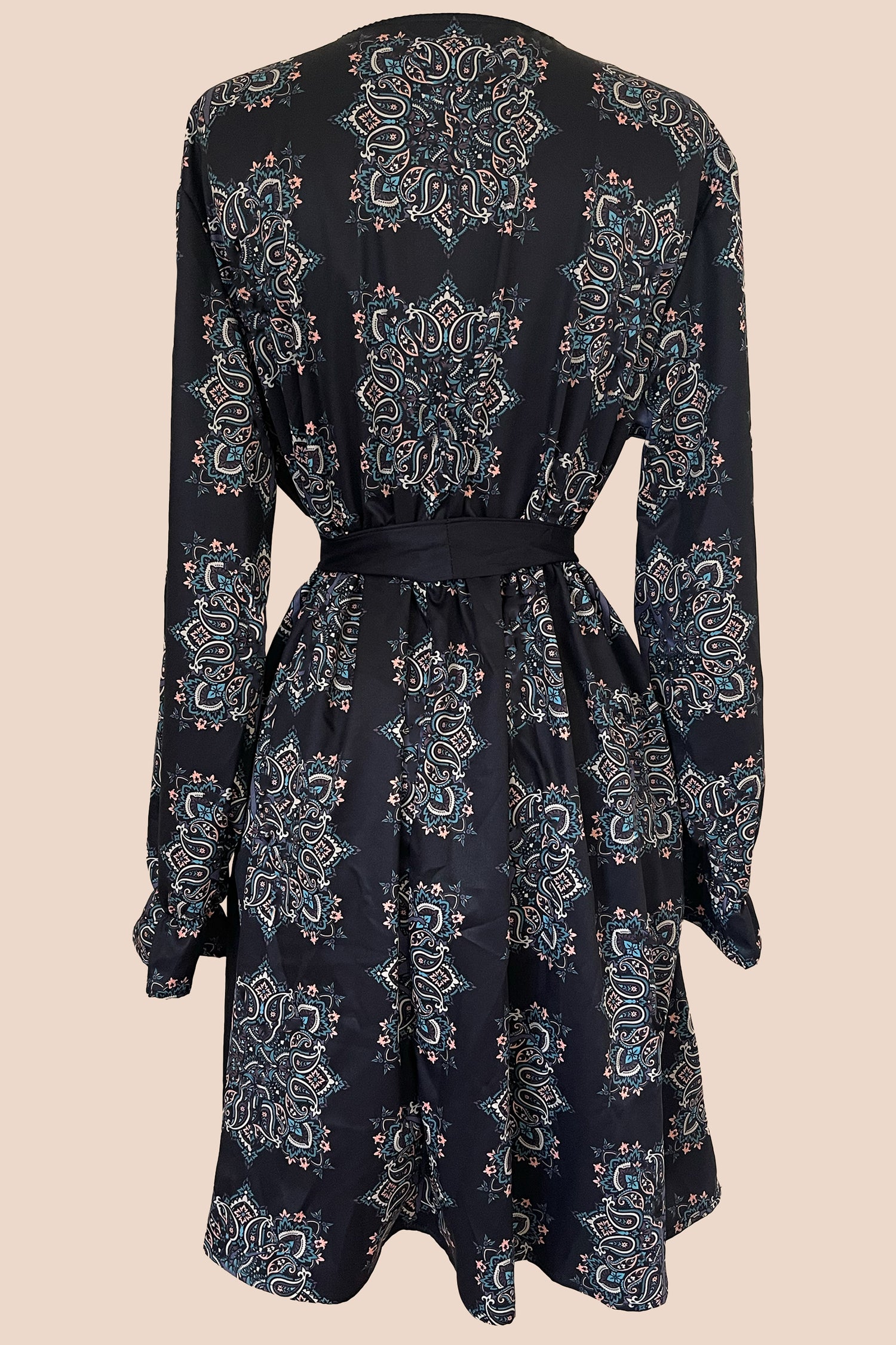Long Sleeve Waist Tie Dress