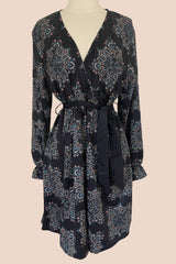 Long Sleeve Waist Tie Dress