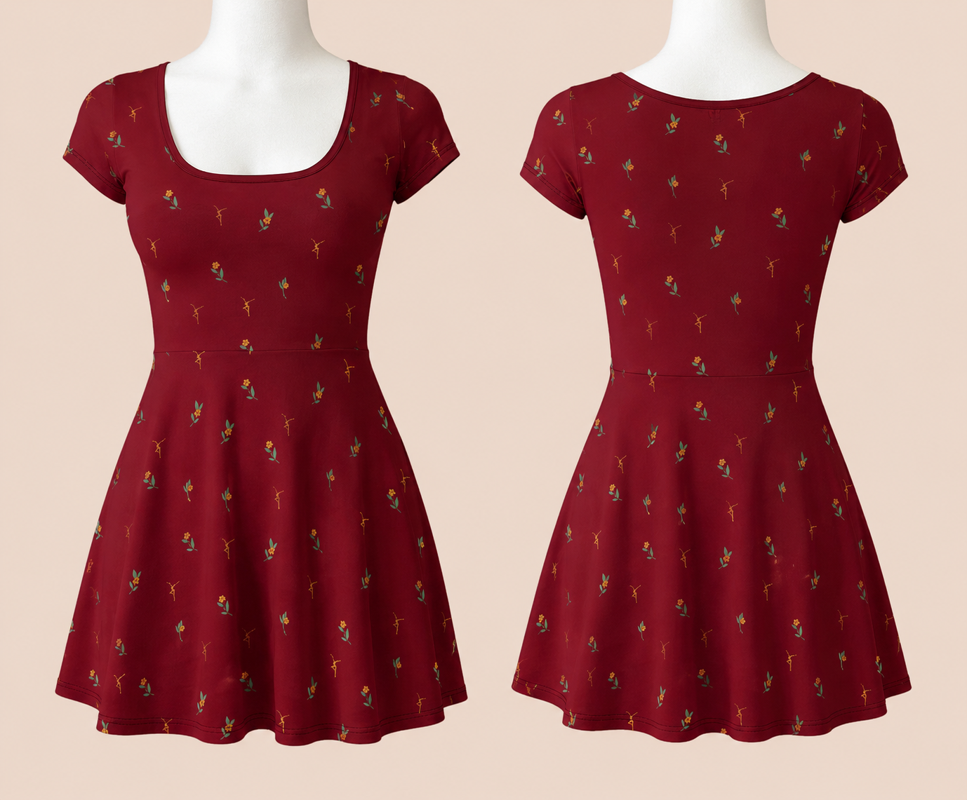 Short Sleeve Dress with Built in Shorts
