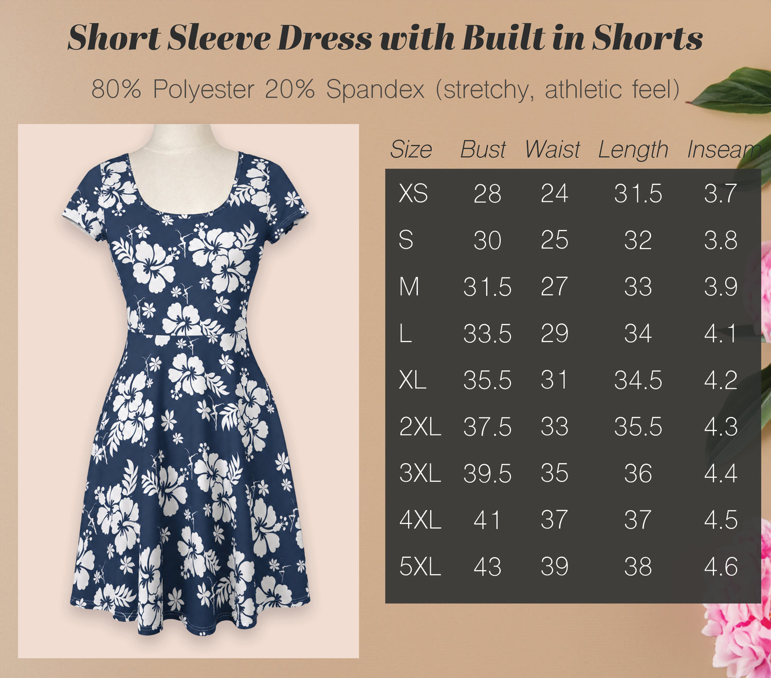 Short Sleeve Dress with Built in Shorts