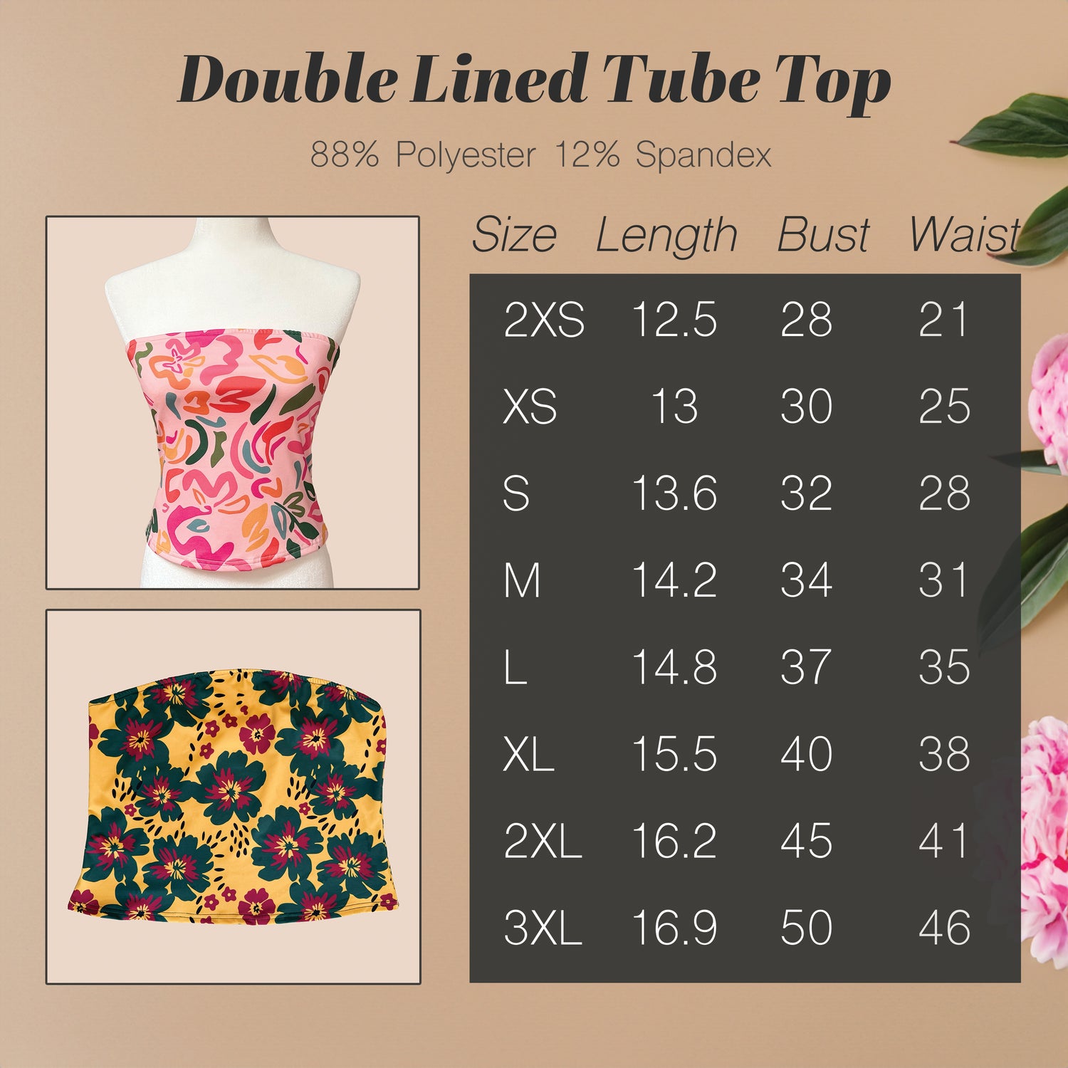 Double Lined Tube Top