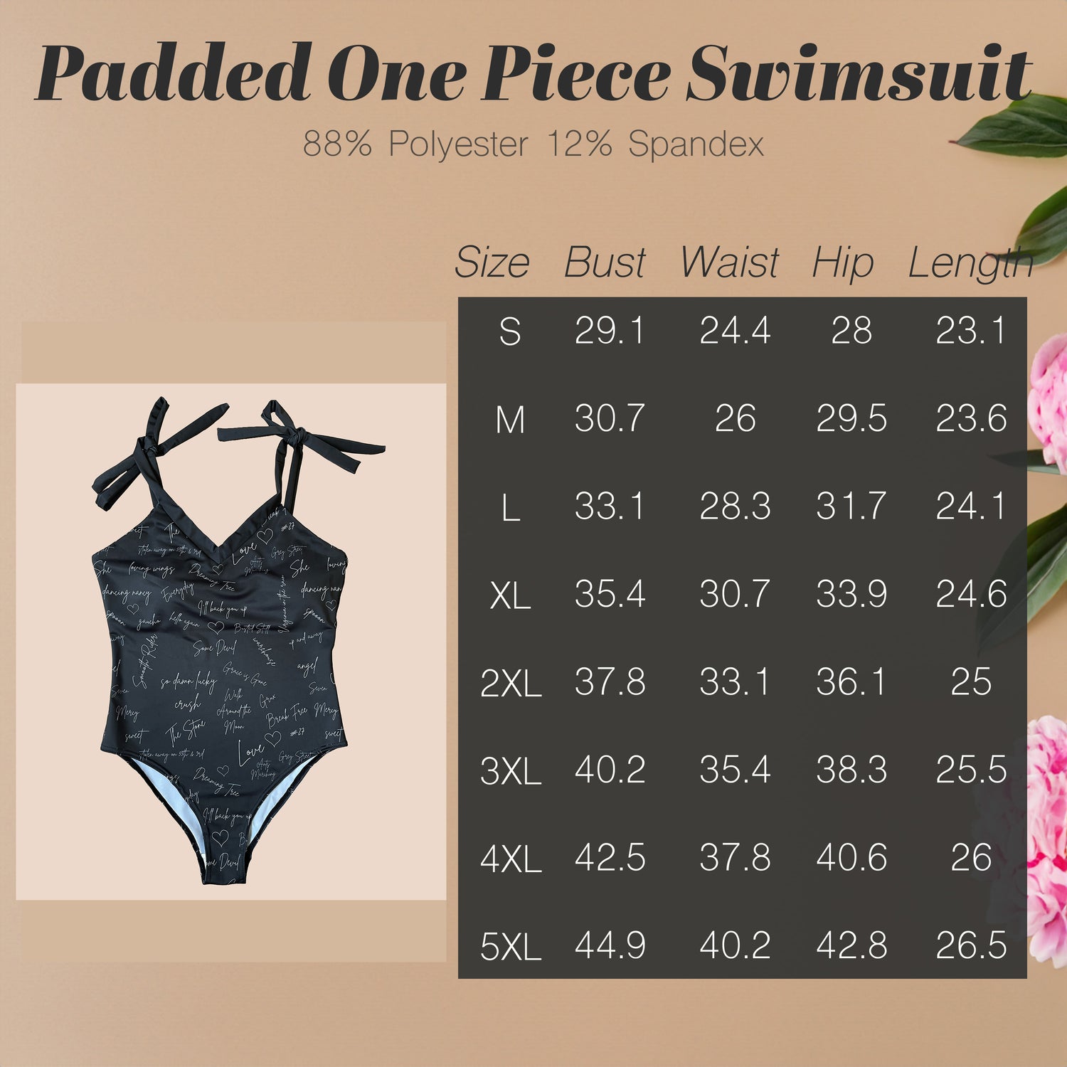Padded One Piece Swimsuit