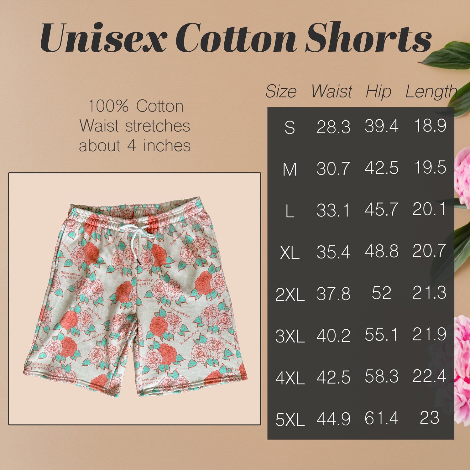 Unisex Cotton Drawstring Shorts